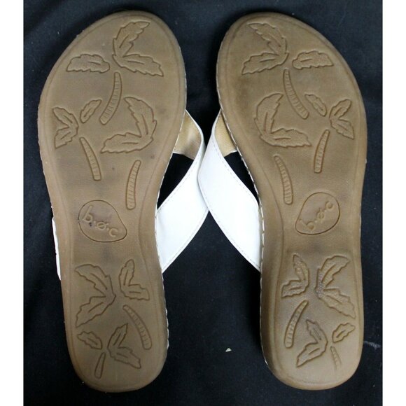 BOC Born Concept White Flip Flop Thong Sandal Women's 8M Floral Palm Tree Beach - Picture 8 of 12